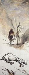 Honore  Daumier Don Quixote and the Dead Mule